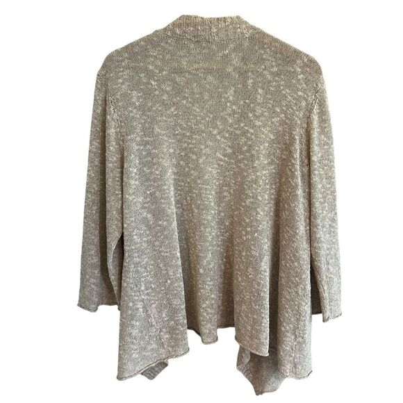 Eileen Fisher Womens Linen Open Cardigan Sweater Size 1X Neutral Office Capsule - Picture 2 of 6
